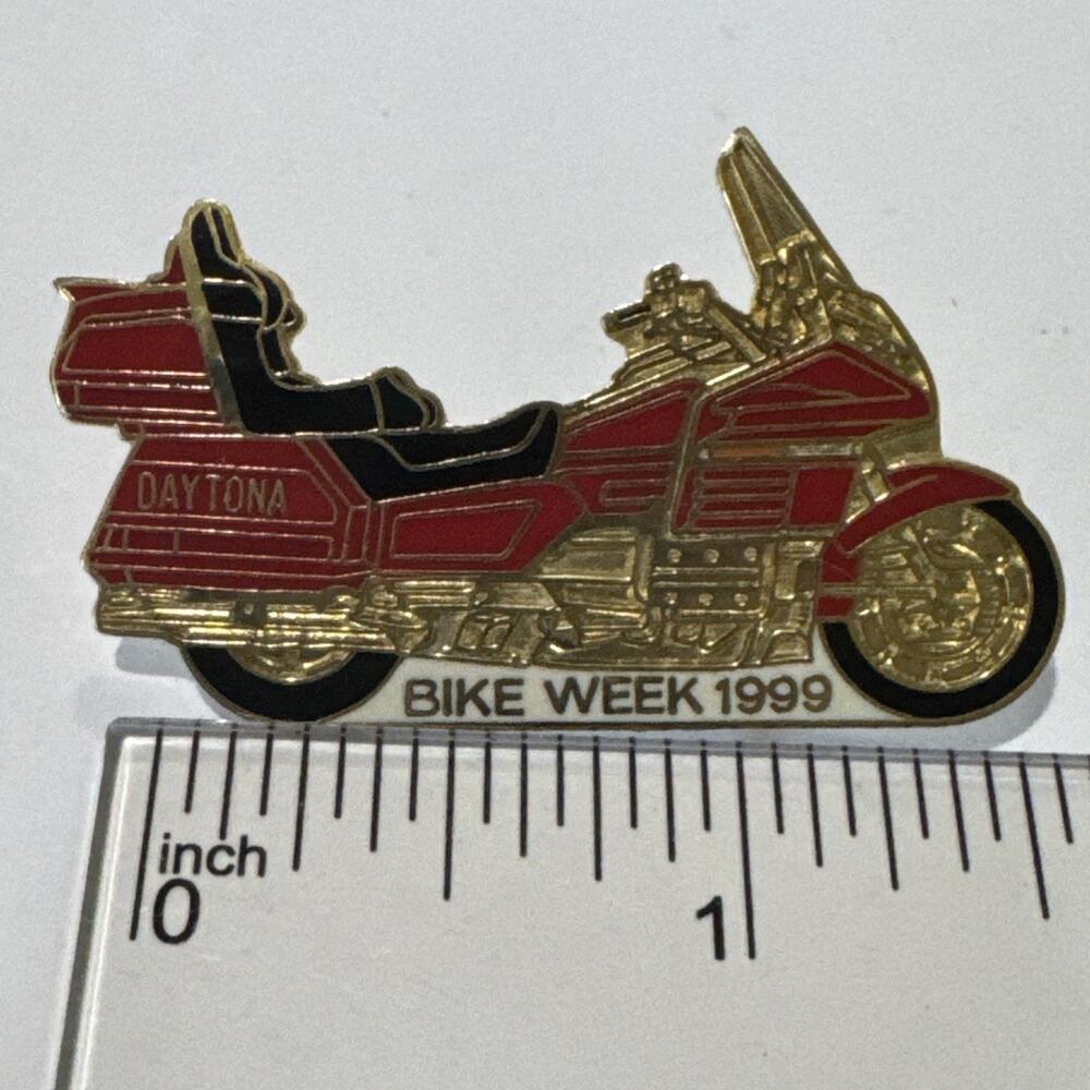 Daytona Bike Week 1999 Gold Wing Lapel‎ Hat Vest Jacket Pin Motorcycle Vintage